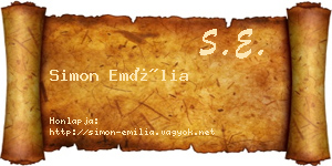 Simon Emília névjegykártya